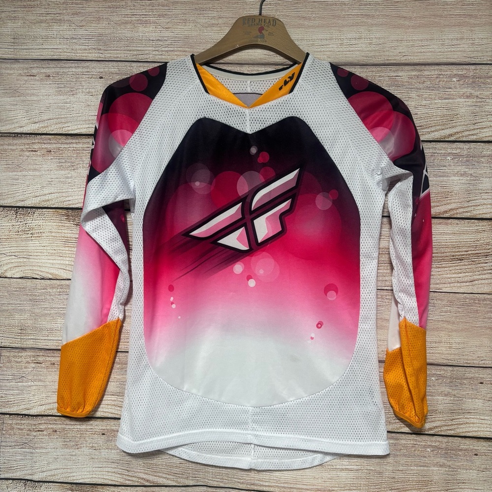 Fly Racing Women's Gradient Jersey‎ - Pink and White